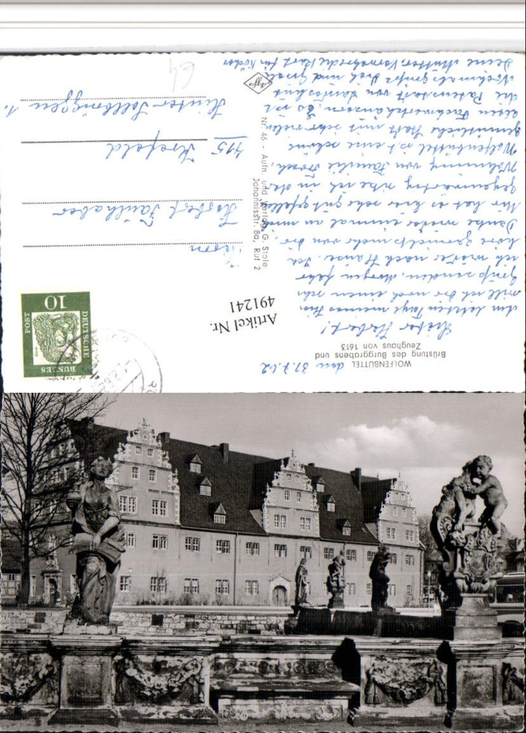 491241,Wolfenbüttel Brüstung des Burggrabens u. Zeughaus