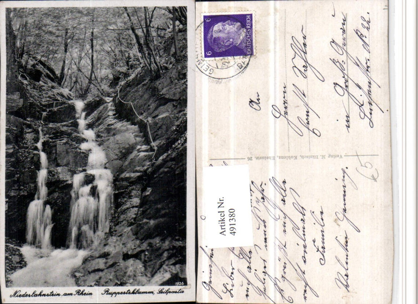 491380,Niederlahnstein am Rhein Ruppertsklamm Seilpartie Wasserfall