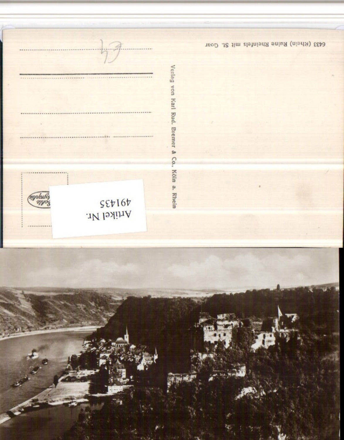 491435,Ruine Rheinfels m. St. Goar am Rhein Totale