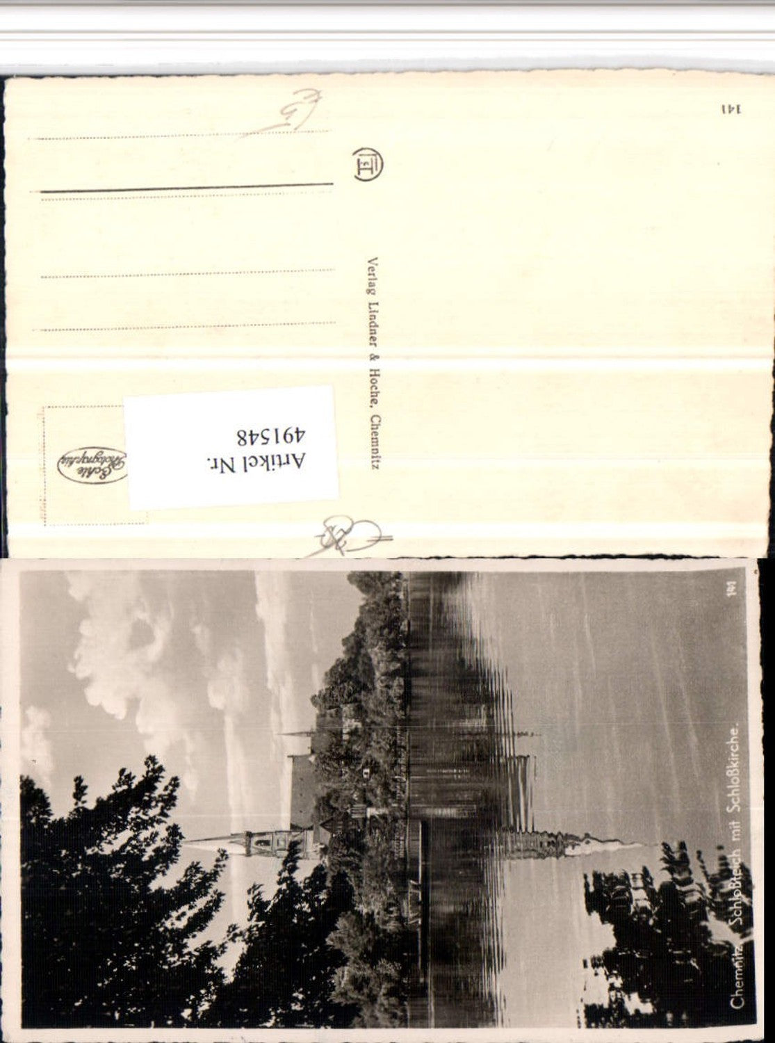 491548,Chemnitz Schlossteich m. Schlosskirche Kirche