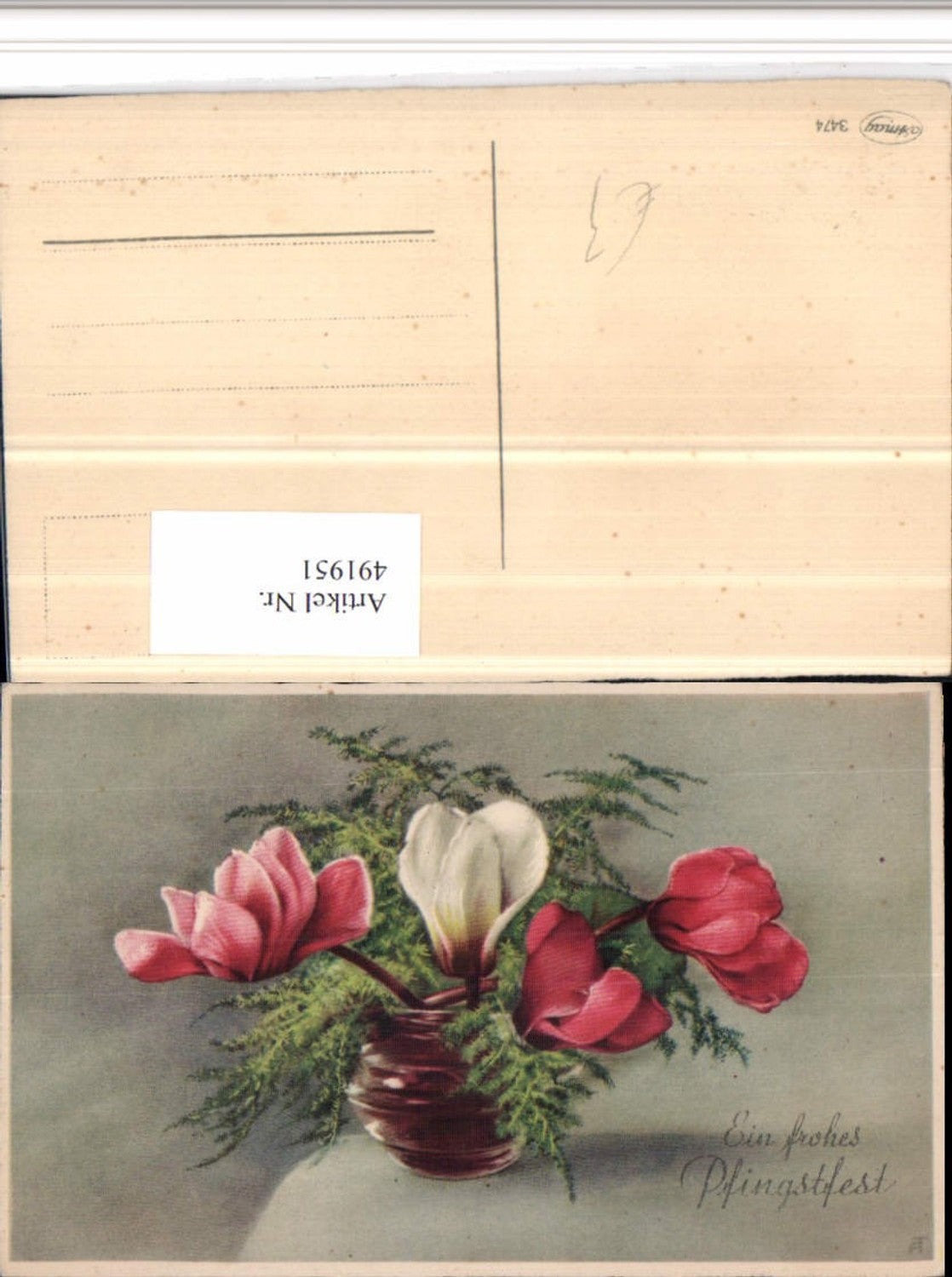 491951, Artist AK Pentecost Cyclamen Flowers