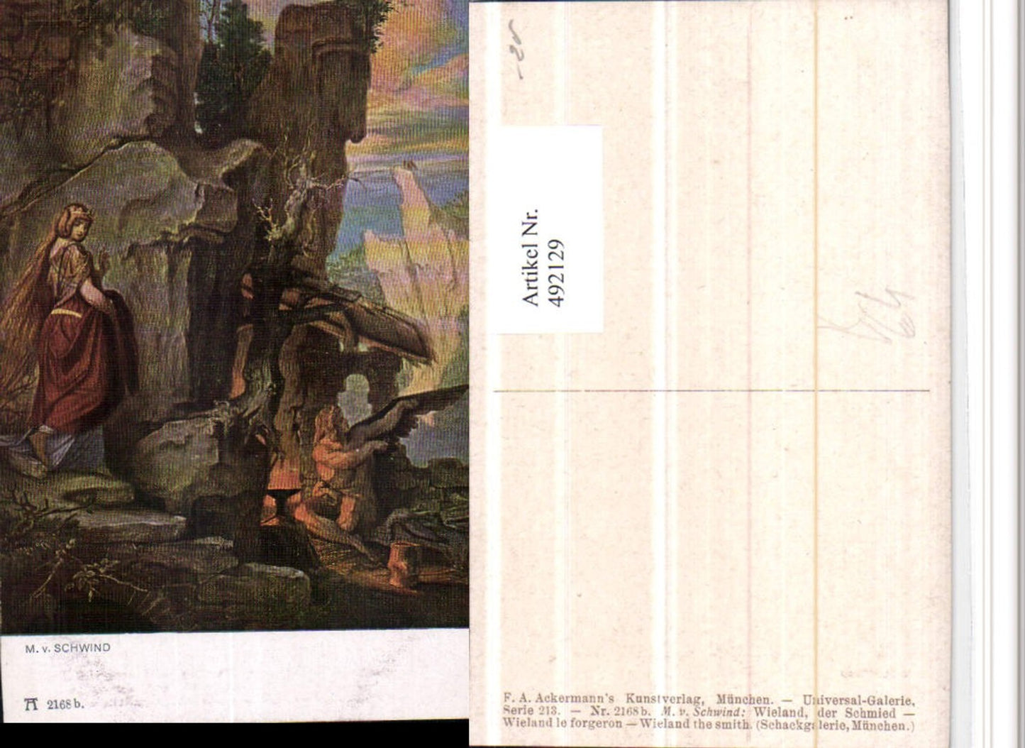 492129,Künstler AK M. v. Schwind Wieland Schmied pub Ackermann 2168b