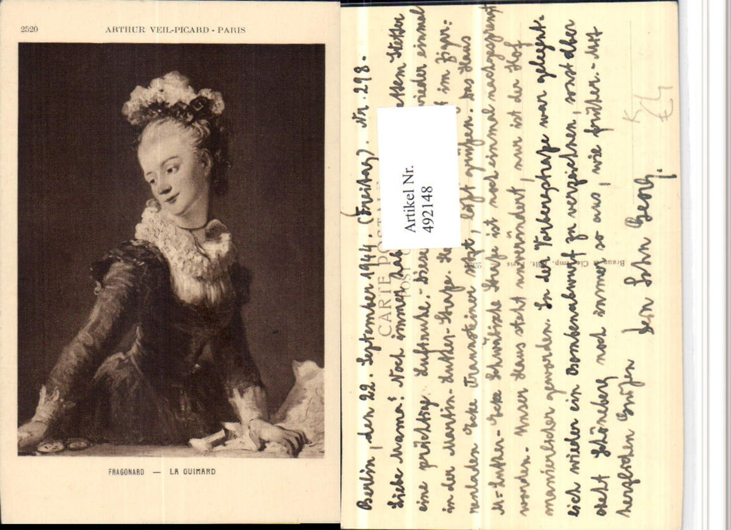 492148,Künstler AK Fragonard La Guimard Frau Portrait