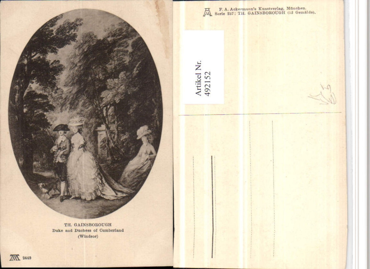 492152,Künstler AK Th. Gainsborough Duke Duchess Cumberland pub Ackermann 2449