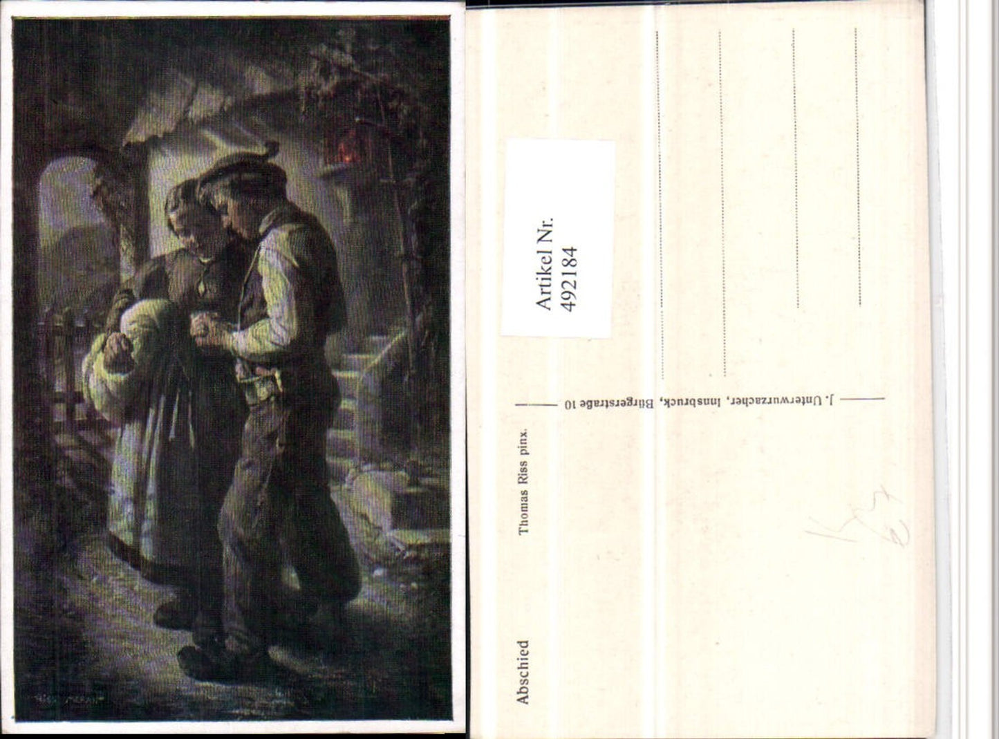 492184,Künstler AK Thomas Riss Abschied Liebe Paar