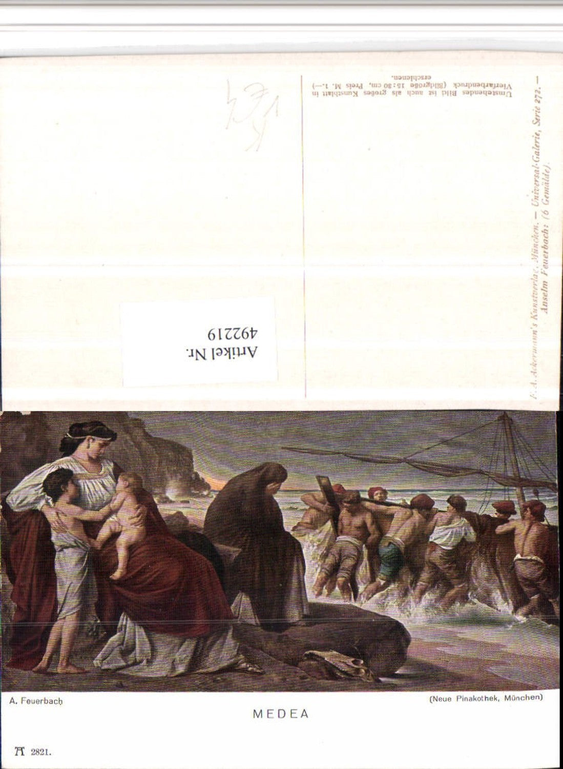 492219,Künstler AK Anselm Feuerbach Medea Segelschiff pub Ackermann 2821