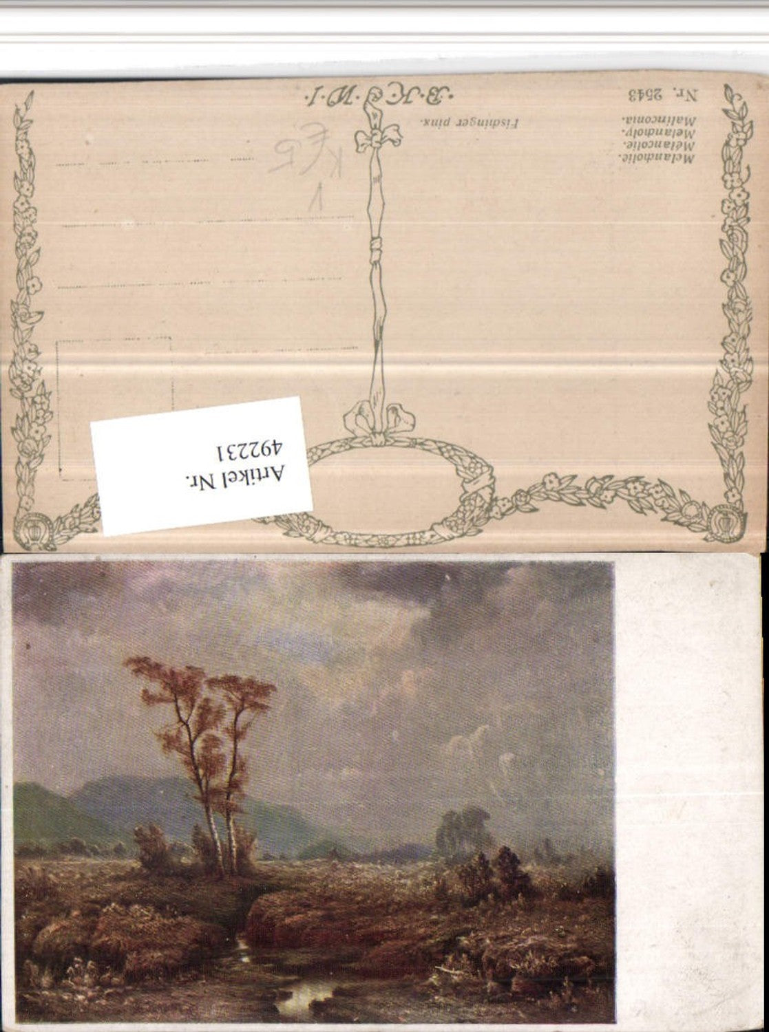 492231,Künstler AK Fischinger Melancholie Landschaft pub B.K.W.I. 2543