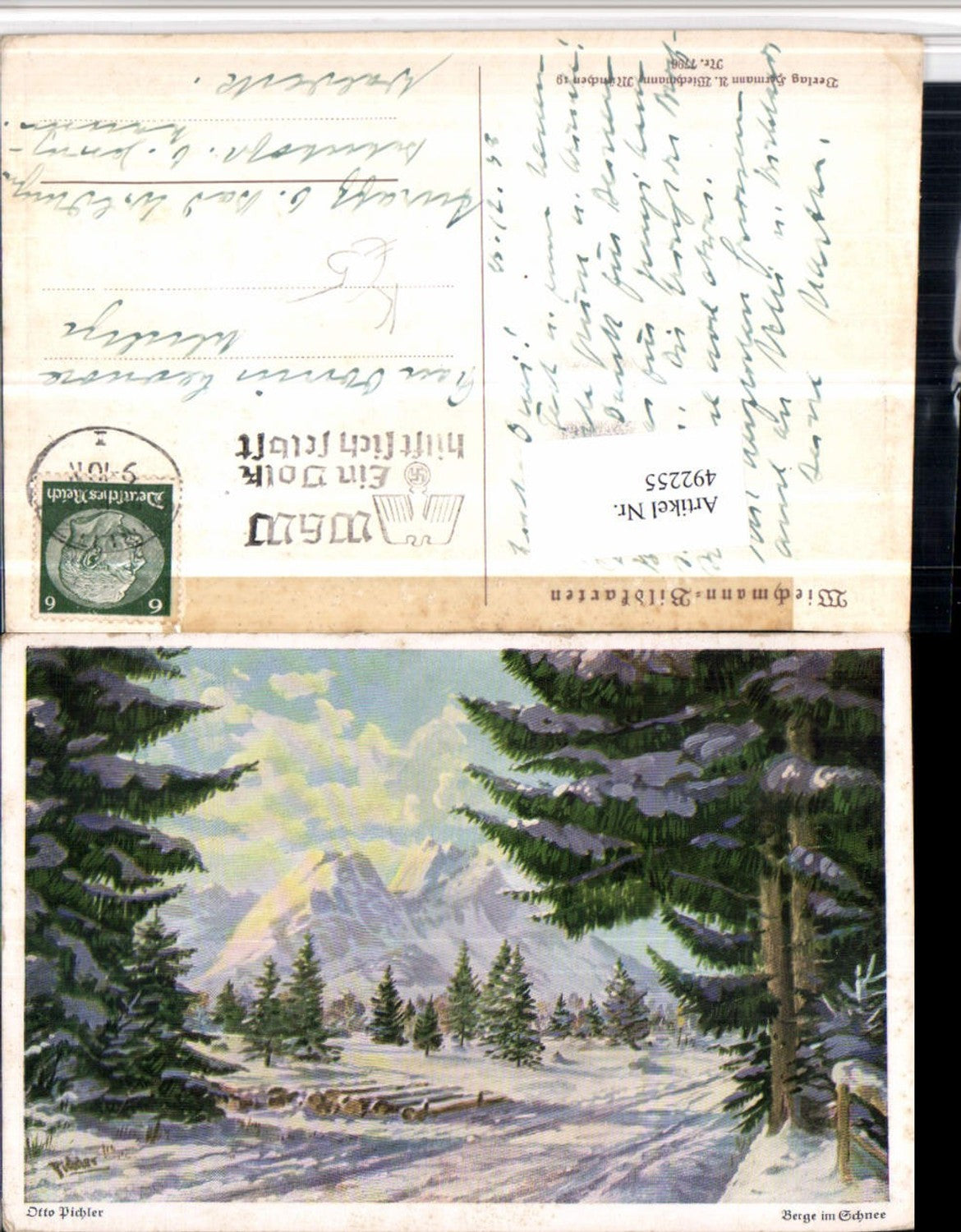 492255,Künstler AK Otto Pichler Berge Schnee Winterlandschaft pub Wiechmann 7796