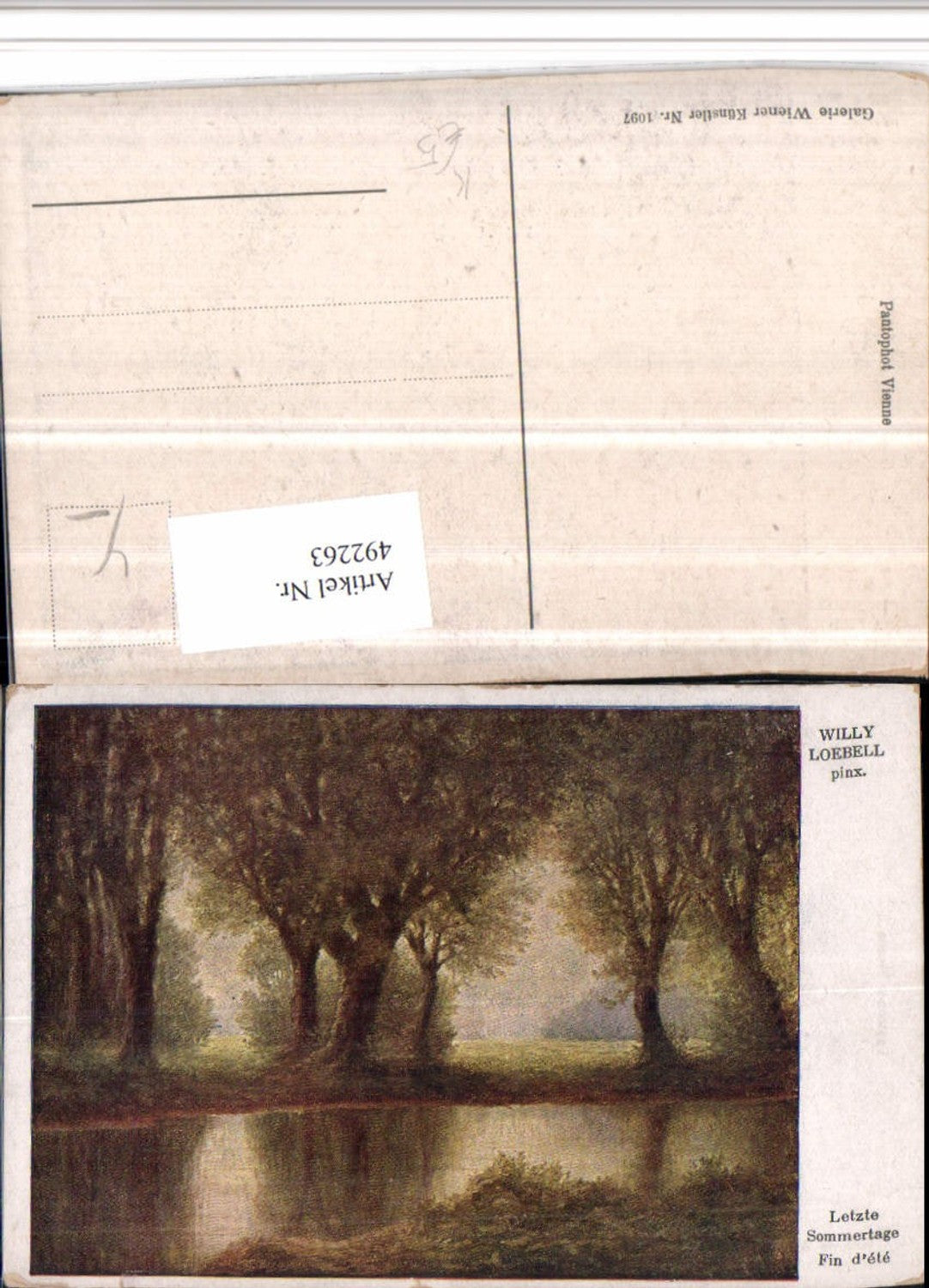 492263,Künstler AK Willy Loebell Letzte Sommertage Landschaft