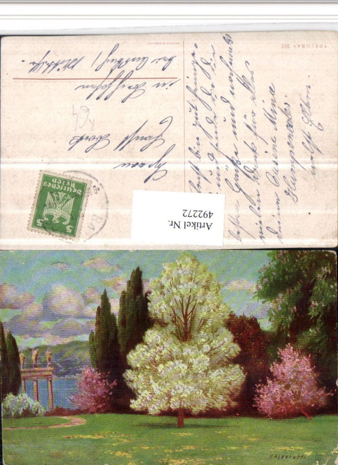 492272,Künstler AK R. Alexander Landschaft Bäume