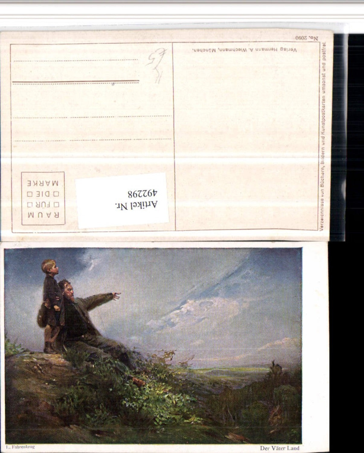 492298,Künstler AK L. Fahrenkrog Der Väter Land Vater Kind