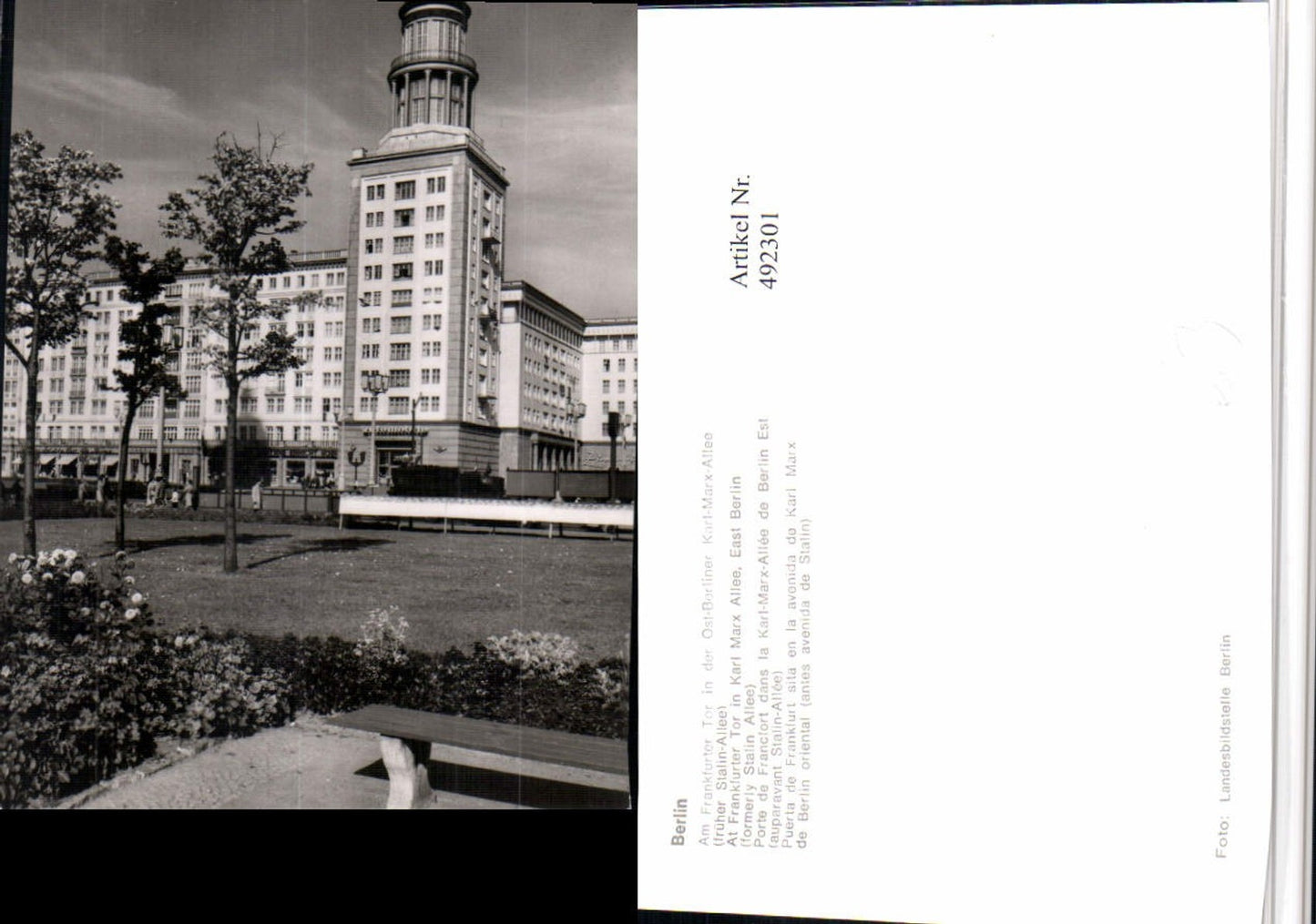 492301,Berlin Frankfurter Tor in der Ost-Berliner Karl-Marx-Allee