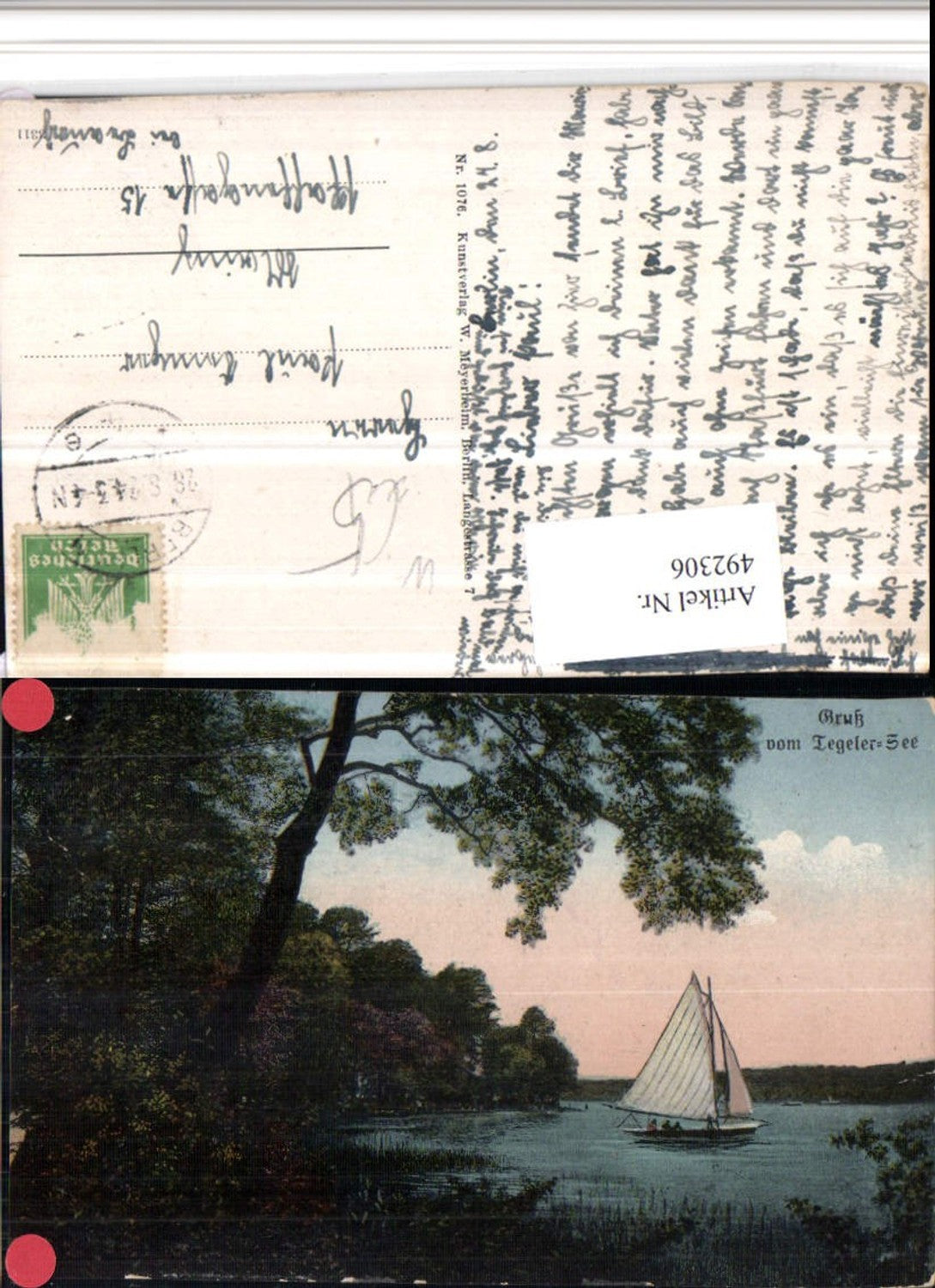 492306,Berlin Tegeler-See Partie Segelboot