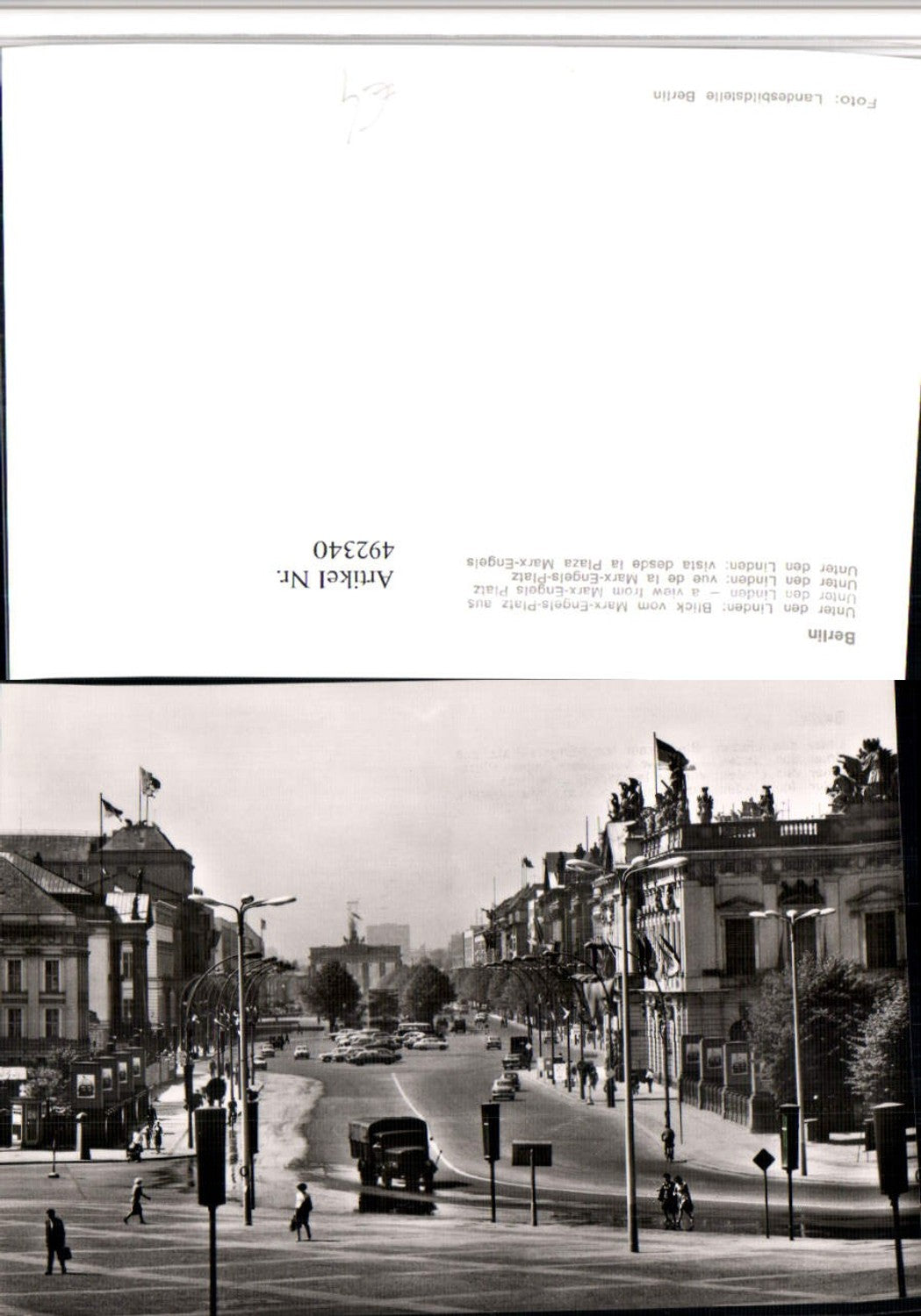 492340,Berlin Unter den Linden Blick vom Marx-Engels-Platz Brandenburger Tor