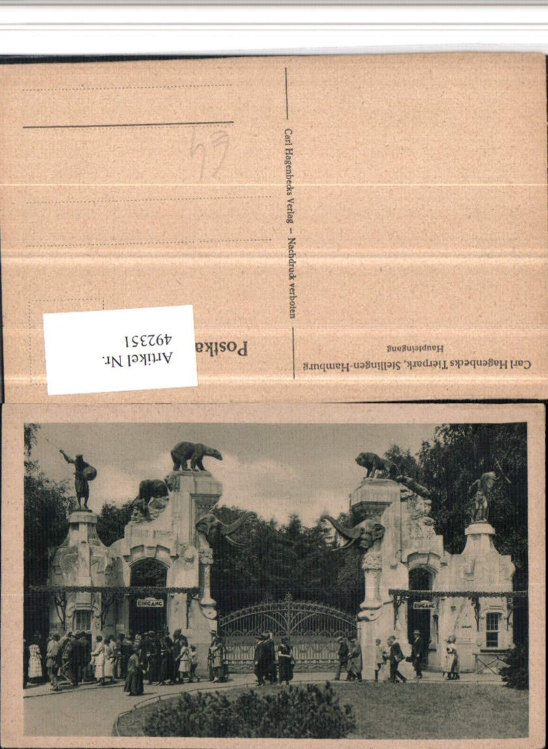 492351,Hamburg Stellingen Carl Hagenbecks Tierpark Haupteingang