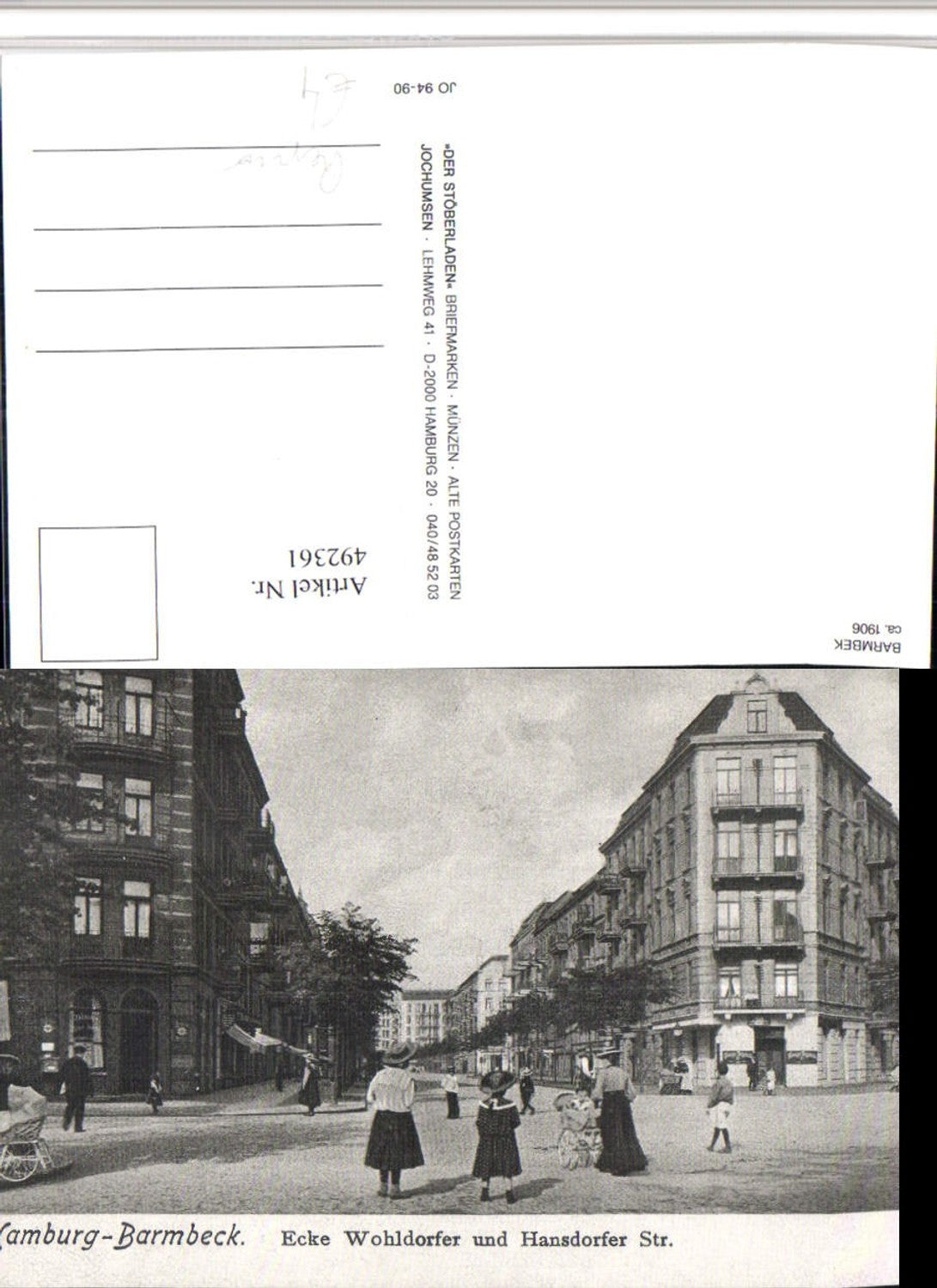 492361,Repro Hamburg Barmbek Ecke Wohldorfer u. Hansdorfer-Straße