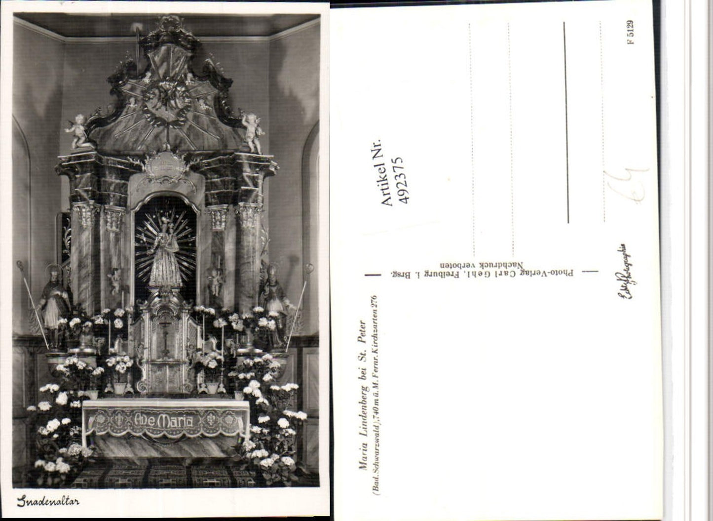 492375,Maria Lindenberg b. St. Peter im Schwarzwald Gnadenaltar Altar