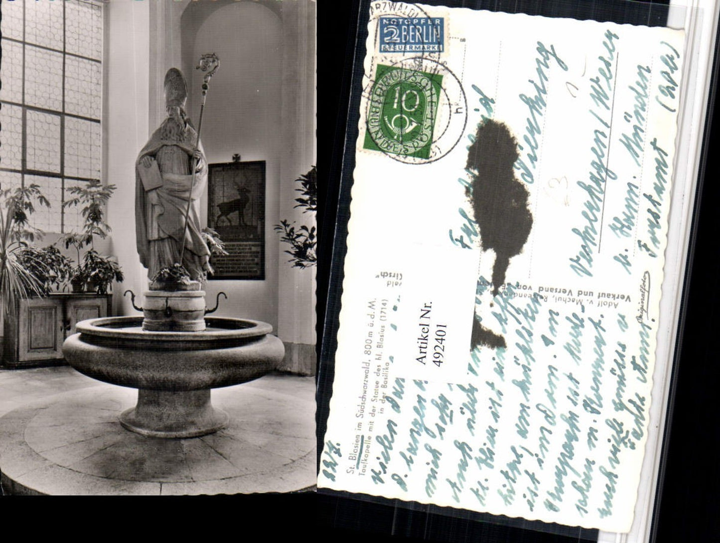 492401,St. Blasien im Schwarzwald Taufkapelle Hl. Blasius Statue