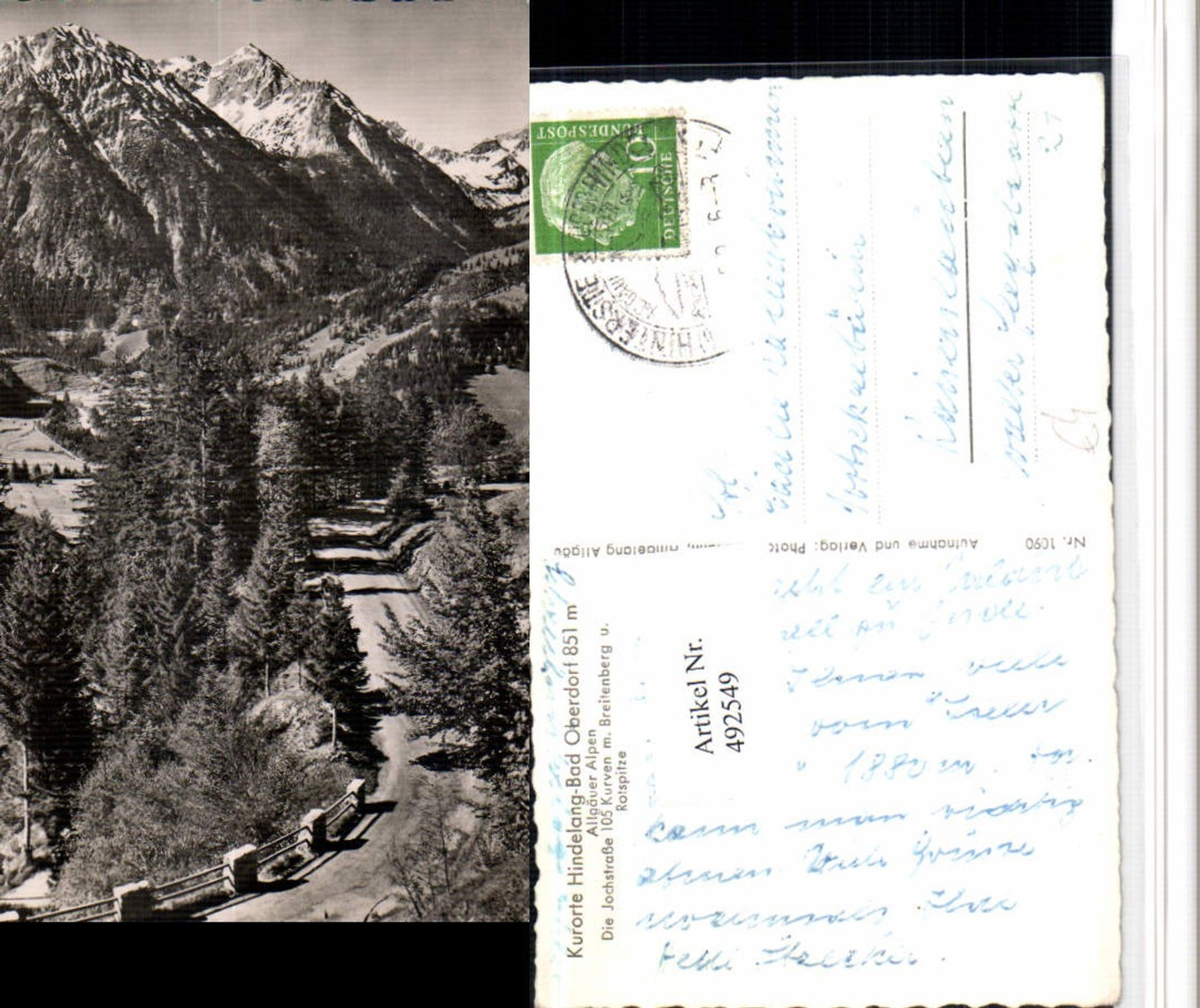 492549,Hindelang Bad Oberdorf Jochstraße m. Rotspitze Bergkulisse