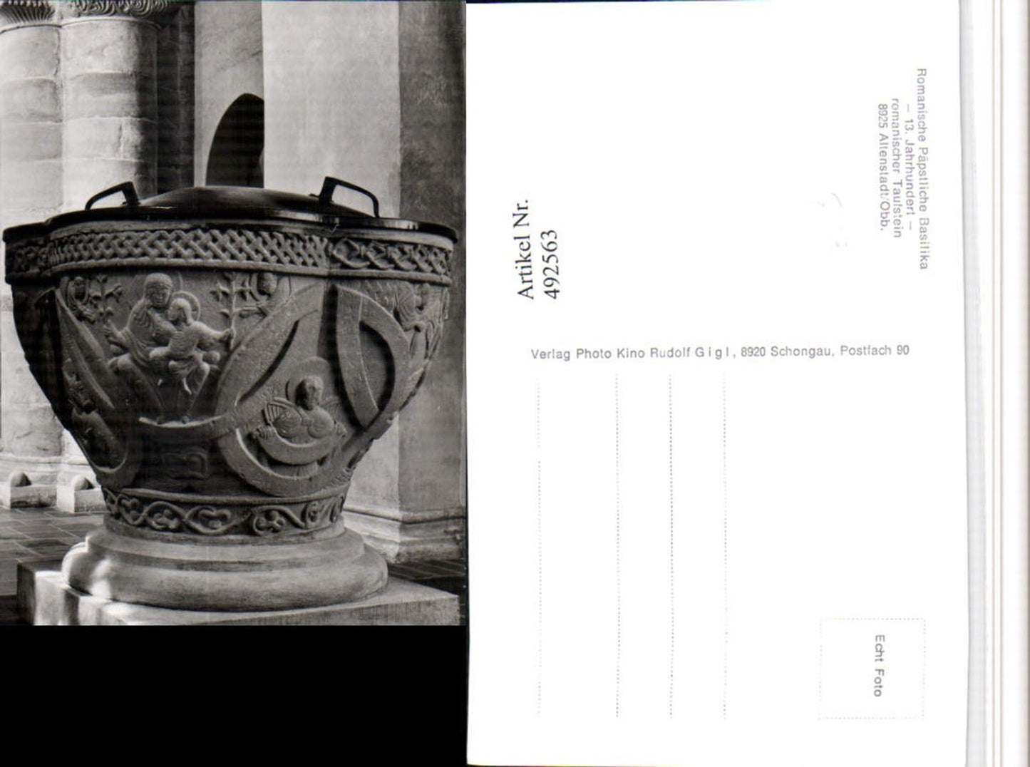 492563,Altenstadt Basilika Taufstein Detail