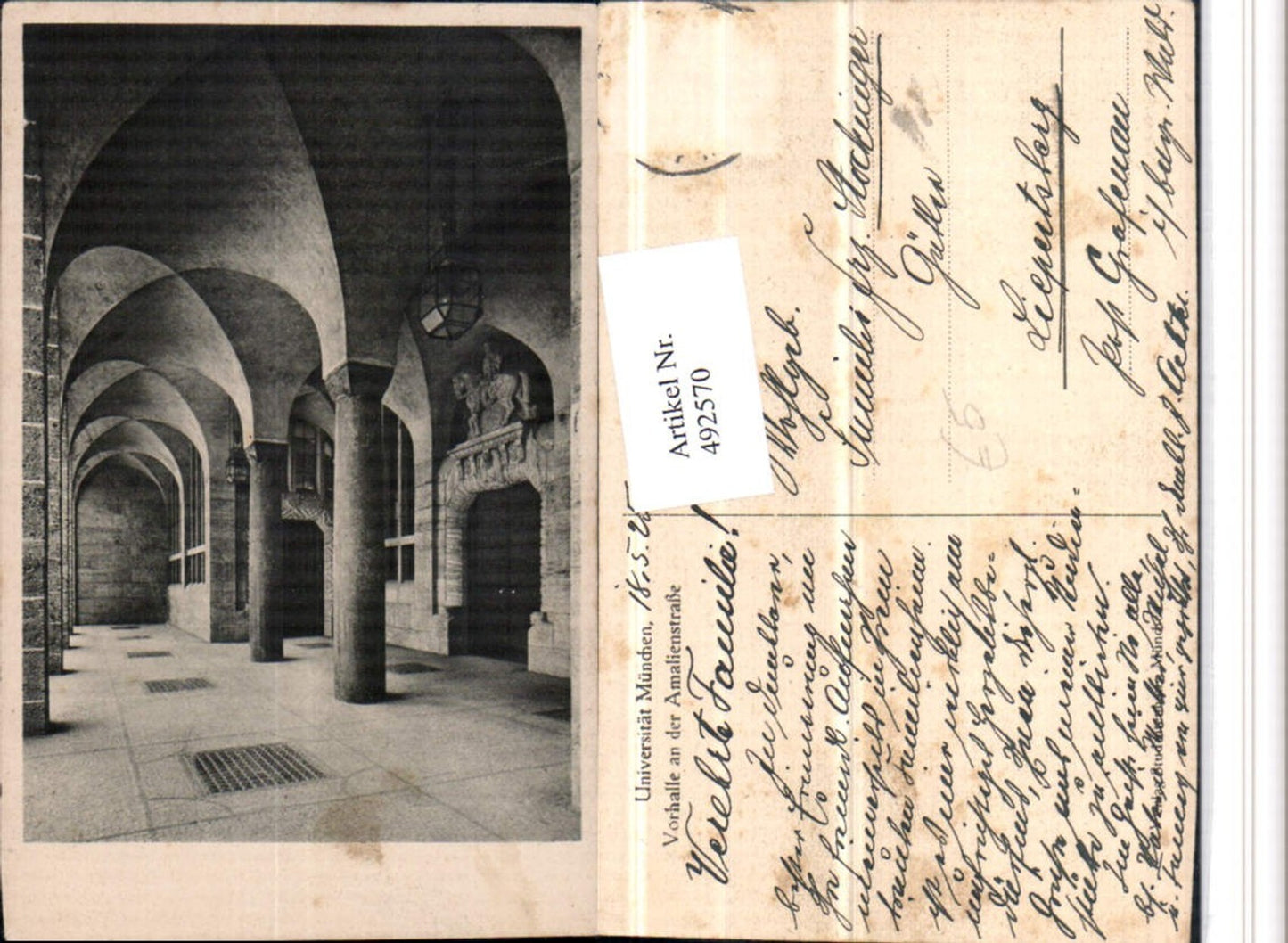 492570,München Universität Vorhalle an d. Amalienstraße Säulen