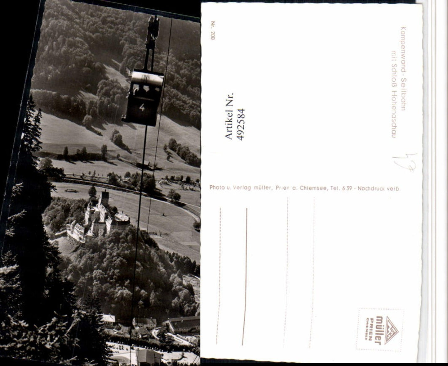 492584,Kampenwand Seilbahn m. Schloss Hohenaschau b. Aschau im Chiemgau