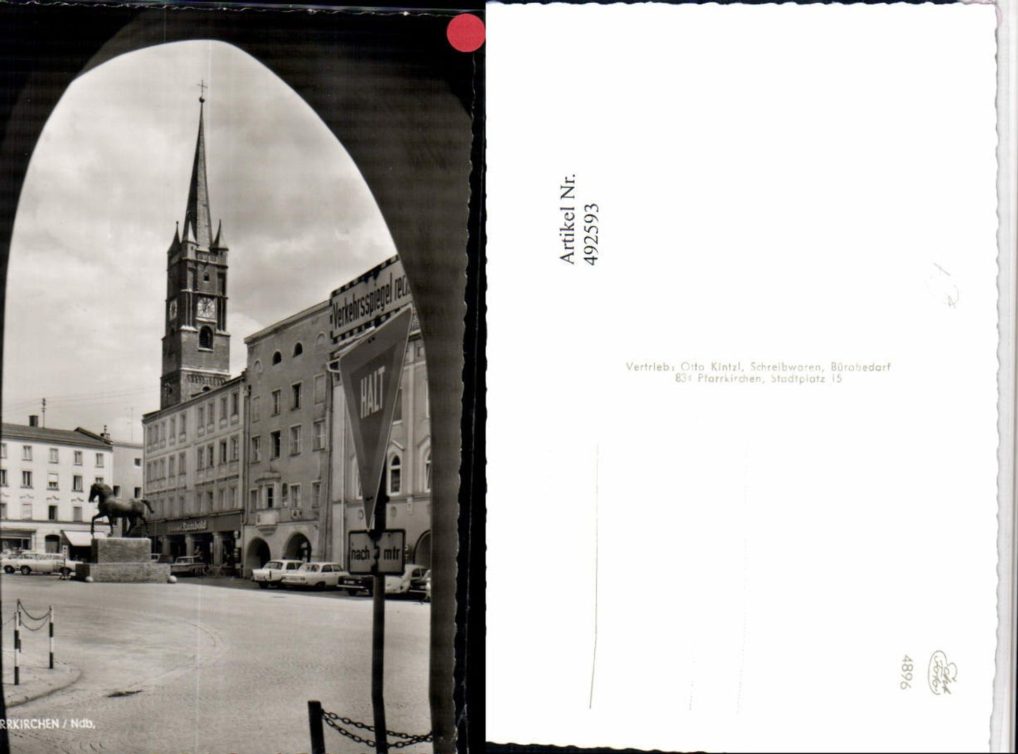 492593, Pfarrkirchen street view statue church tower