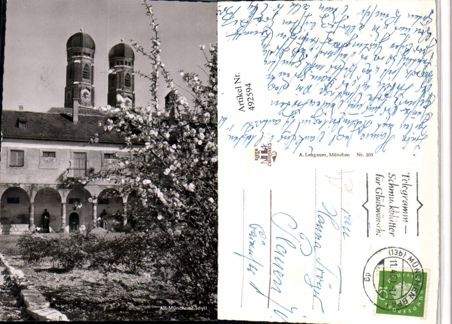 492594,München Idyll Frauenkirche Türme Arkaden