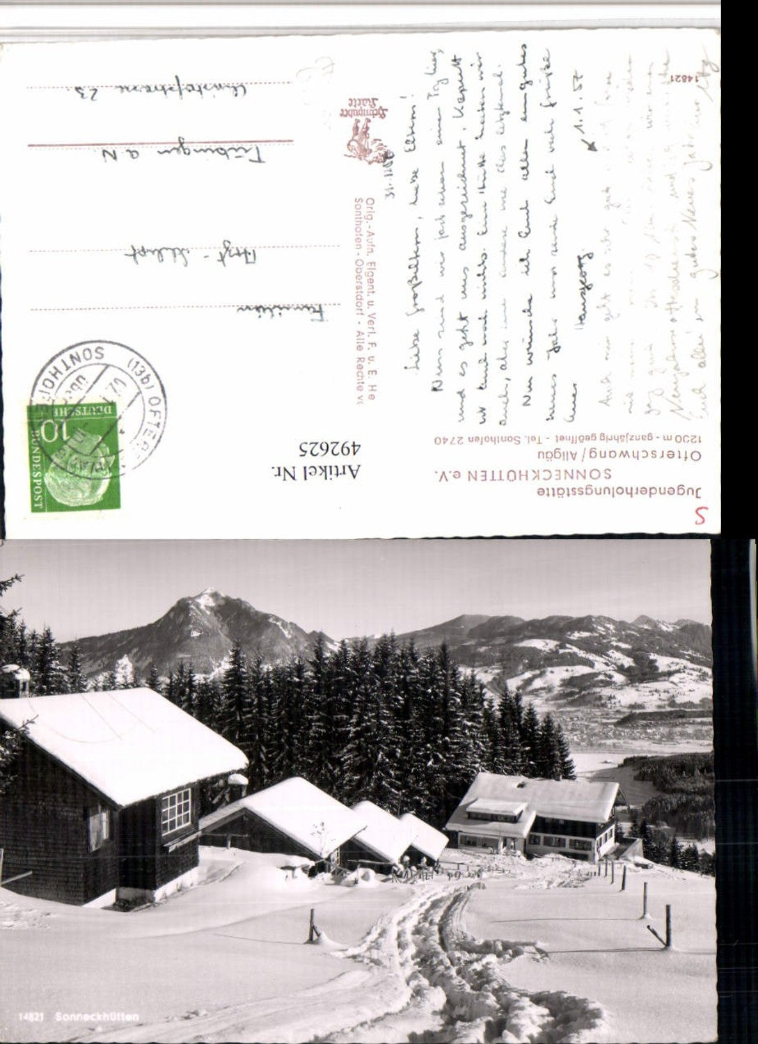 492625,Jugenderholungsstätte Sonneckhütten b. Ofterschwang Winterbild