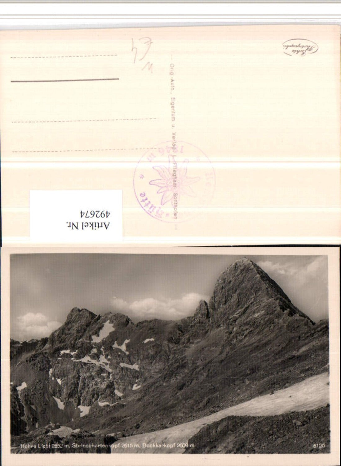 492674,Hohes Licht b. Oberstdorf m. Bockkarkopf Bergkulisse