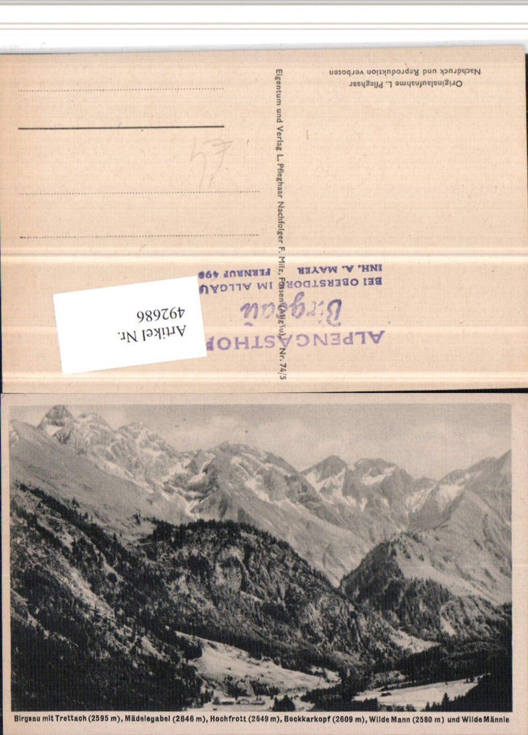 492686,Birgsau b. Oberstdorf m. Trettach Mädelegabel Bergkulisse