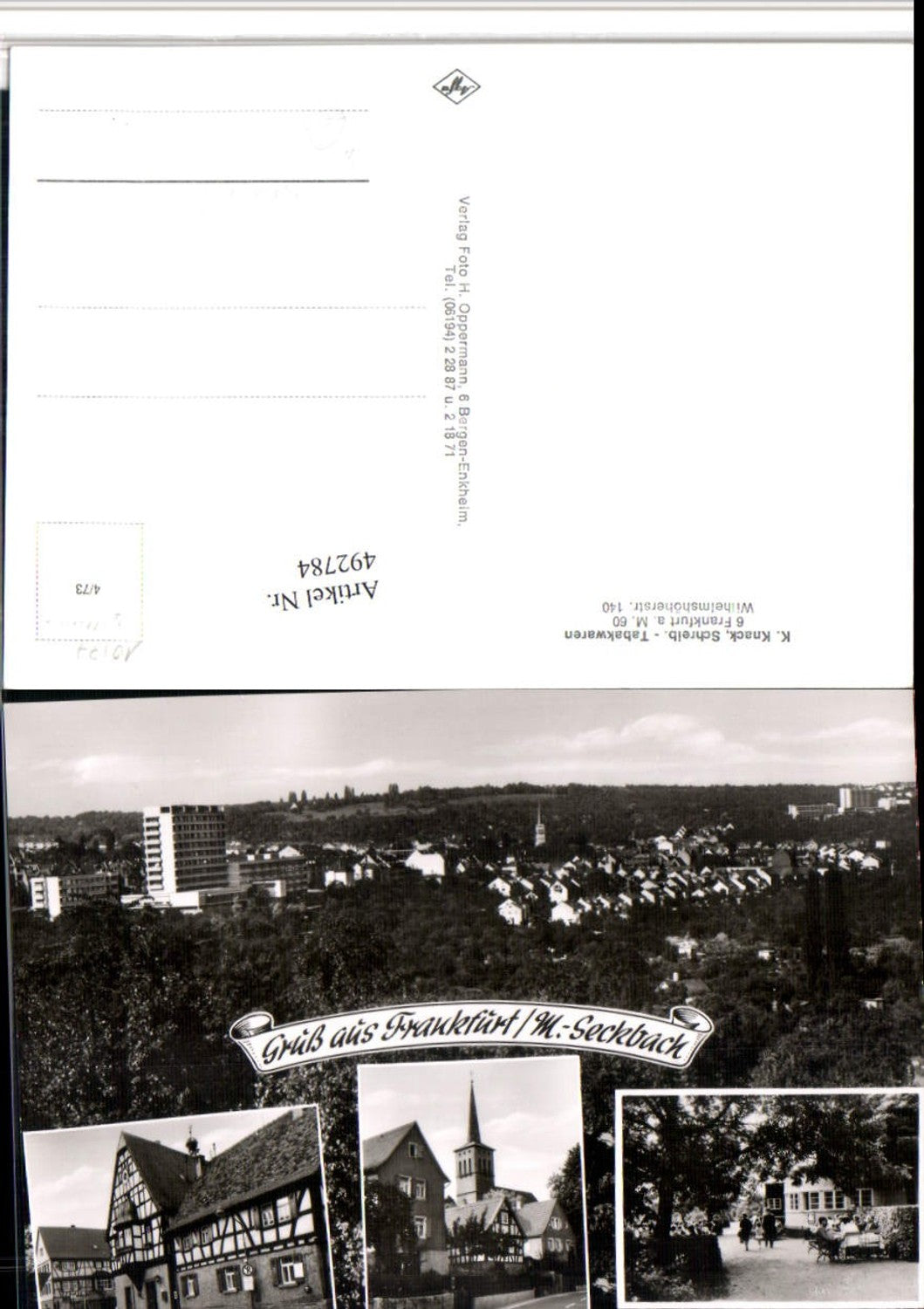 492784,Frankfurt am Main Seckbach Totale Kirche Mehrbildkarte