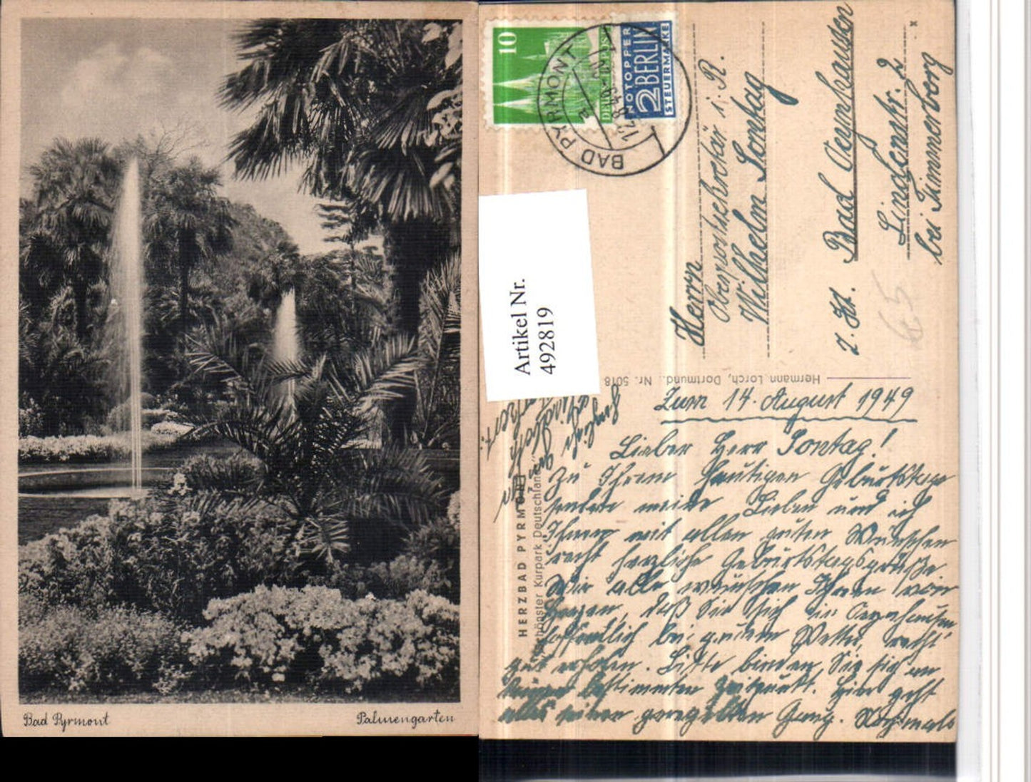 492819,Bad Pyrmont Kurpark Palmengarten Fontäne
