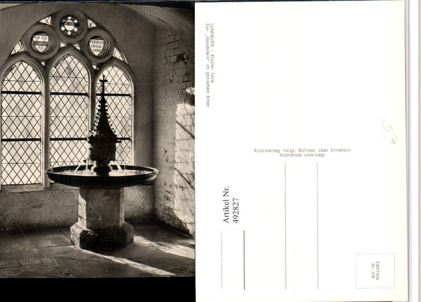 492827,Lüneburg Kloster Lüne Handstein Brunnen