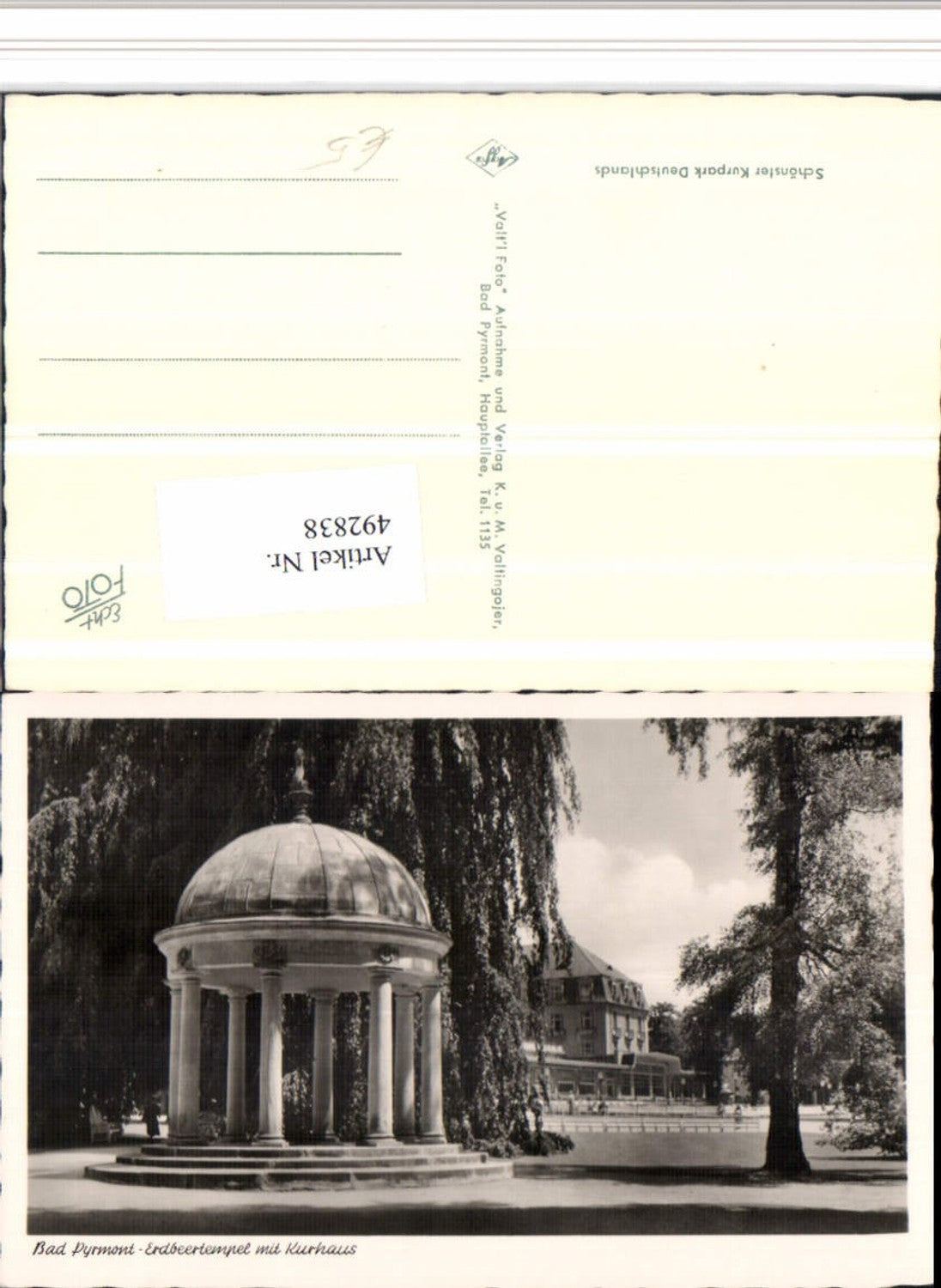 492838,Bad Pyrmont Erdbeertempel Tempel m. Kurhaus