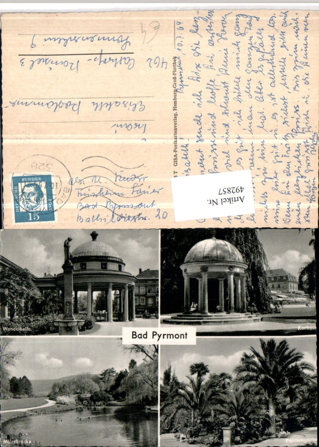 492857,Bad Pyrmont Kurhaus Tempel Palmengarten Mehrbildkarte