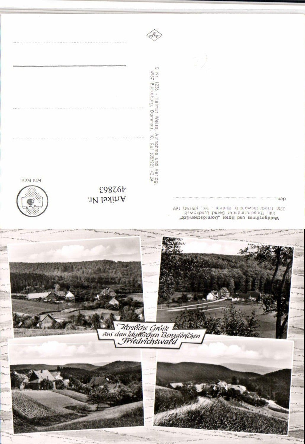 492863,Friedrichswald b. Rinteln Waldgasthaus Hotel Dornröschen Mehrbildkarte