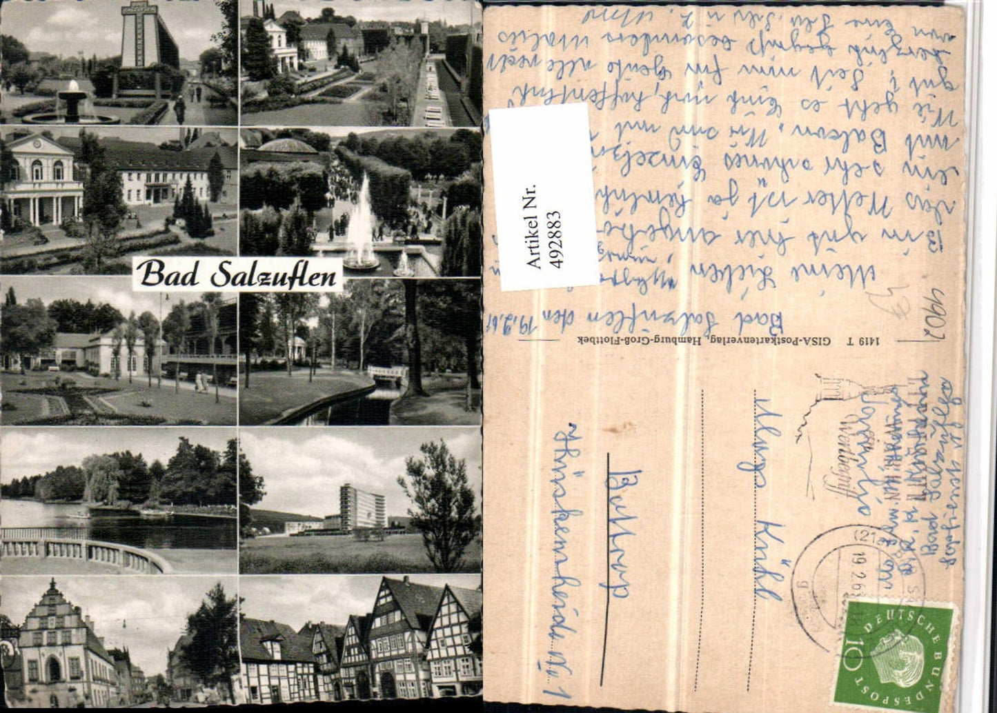 492883,Bad Salzuflen Kurhaus Brunnen Park Mehrbildkarte