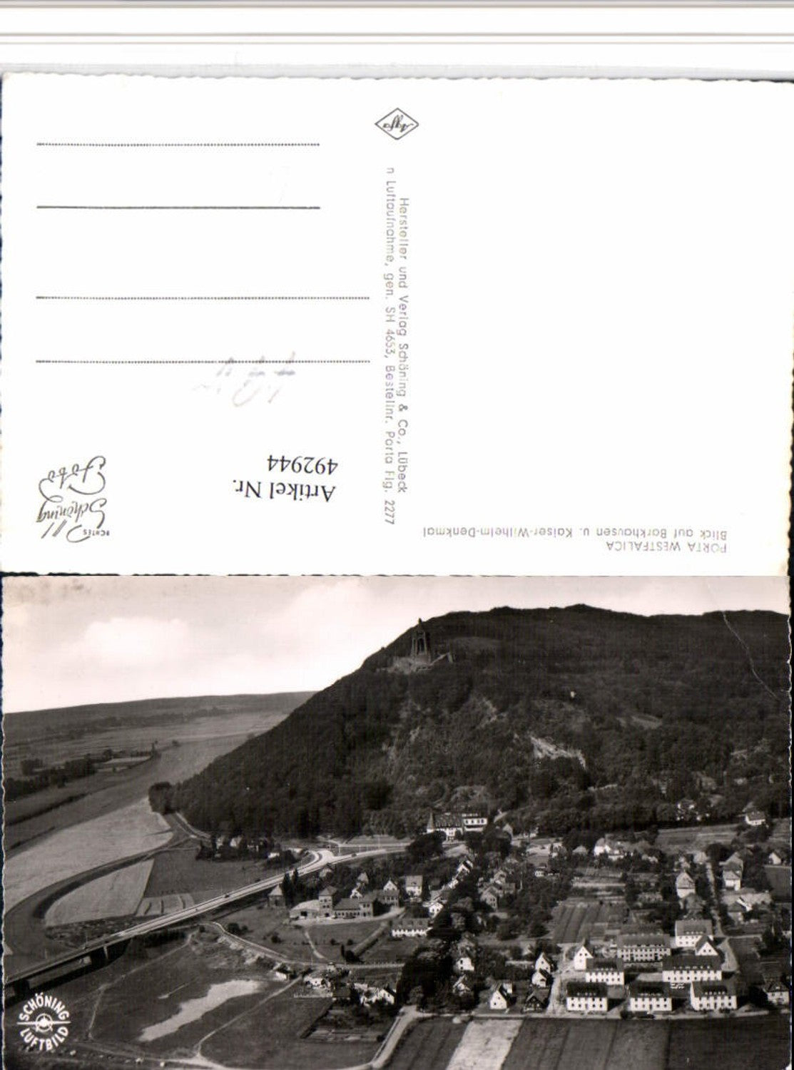 492944,Porta Westfalica Blick auf Barkhausen u. Kaiser-Wilhelm-Denkmal