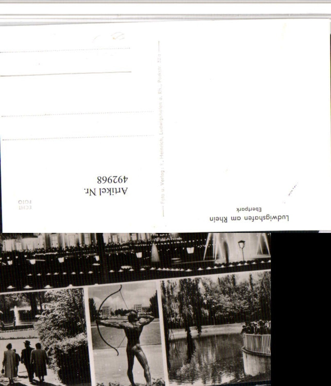 492968,Ludwigshafen am Rhein Ebertpark Statue Mehrbildkarte