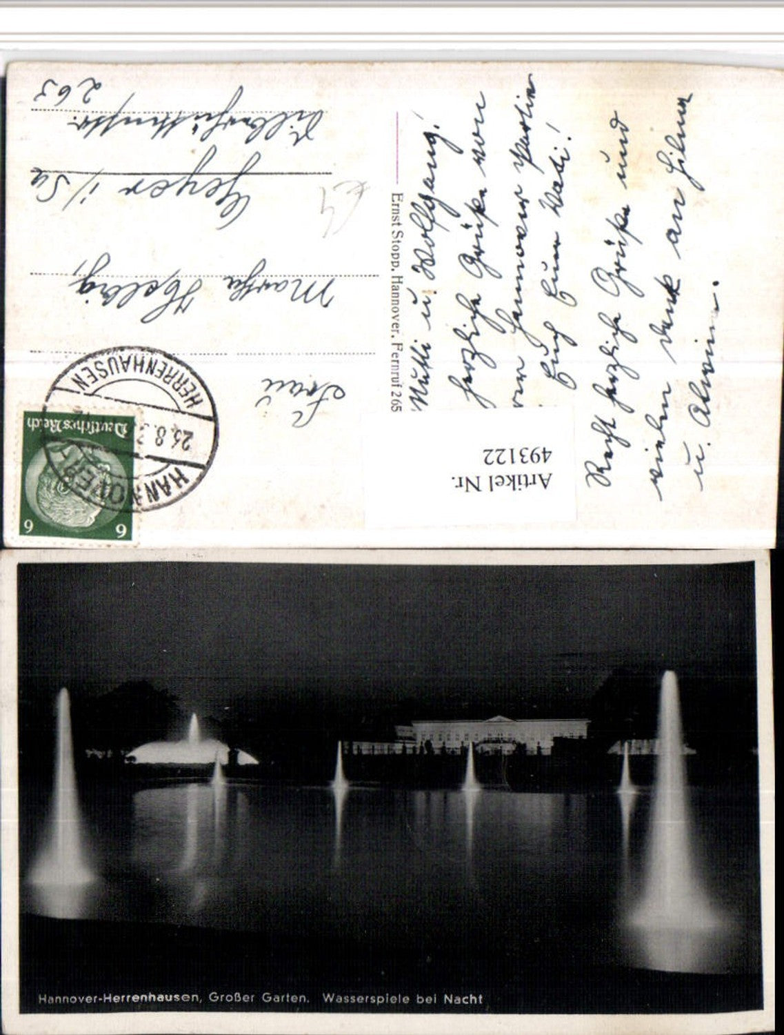 493122,Hannover Herrenhausen Großer Garten Wasserspiele b. Nacht