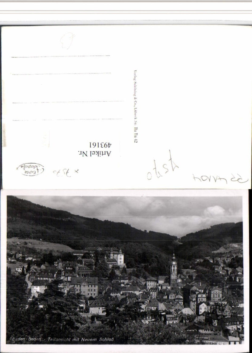 493161,Baden-Baden Teilansicht m. Neuem Schloss