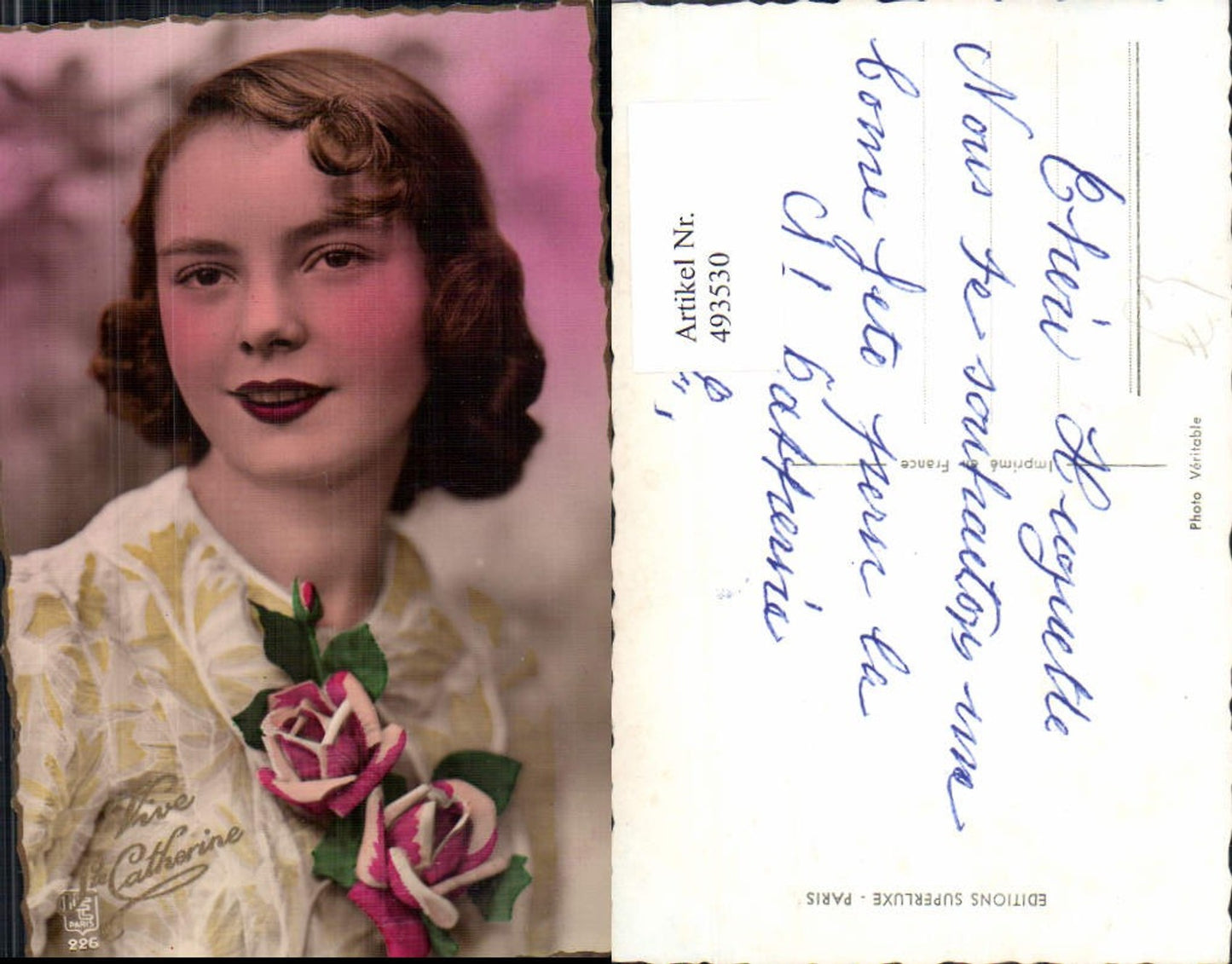 493530,Frau Lockenkopf Rote Lippen Rosen Blumen