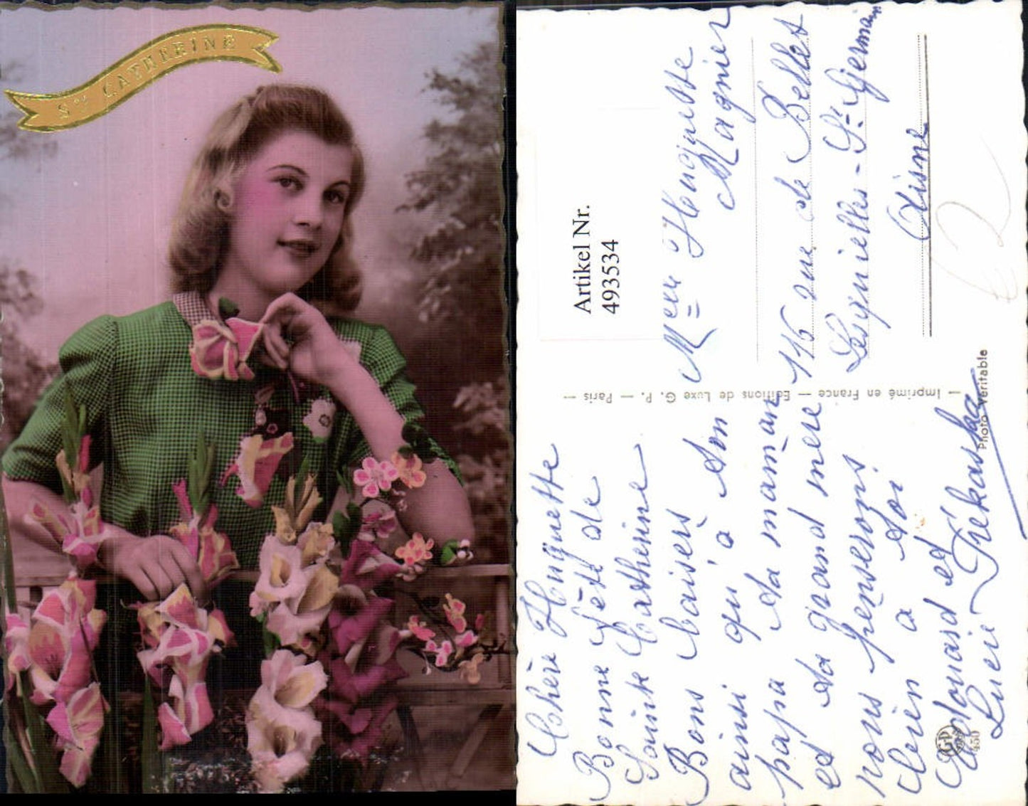 493534,Frau Blonder Lockenkopf Blumen Gladiolen Ste Catherine