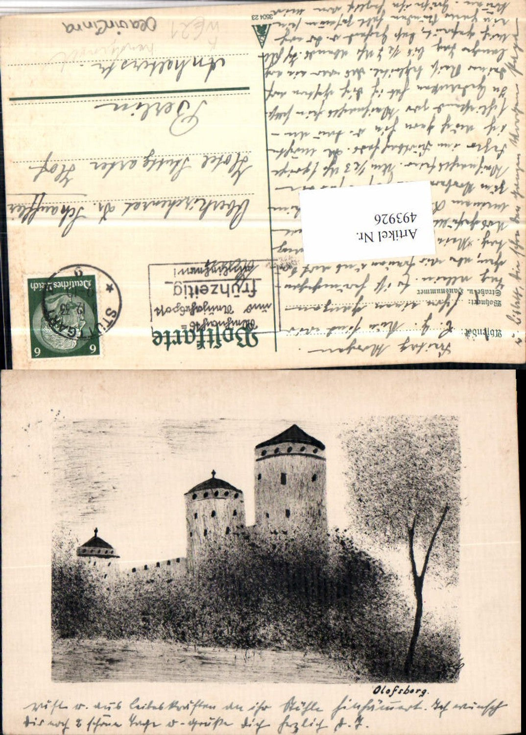 493926,Künstler AK Handgemalt Finland Savonlinna Olavinlinna Olafsburg