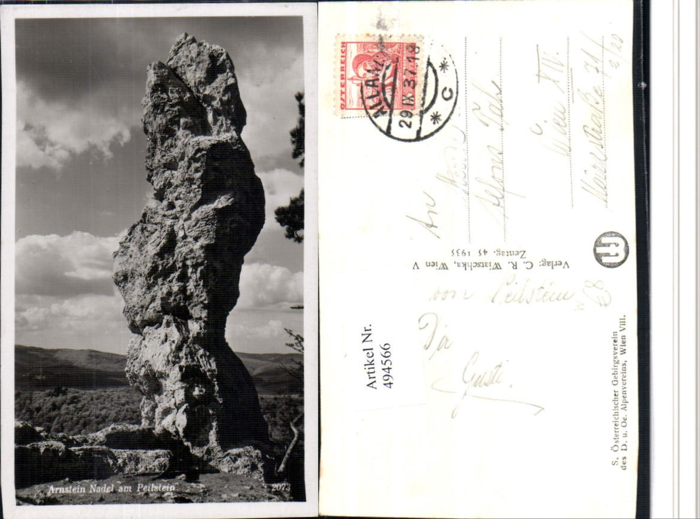 494566,Arnstein Nadel am Peilstein b. Weissenbach an d. Triesting