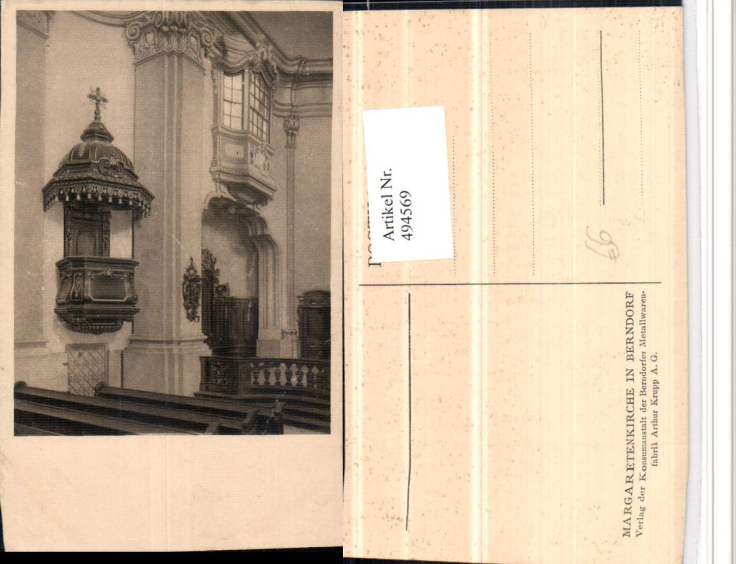 494569,Berndorf Margaretenkirche Kirche Innenansicht Kanzel