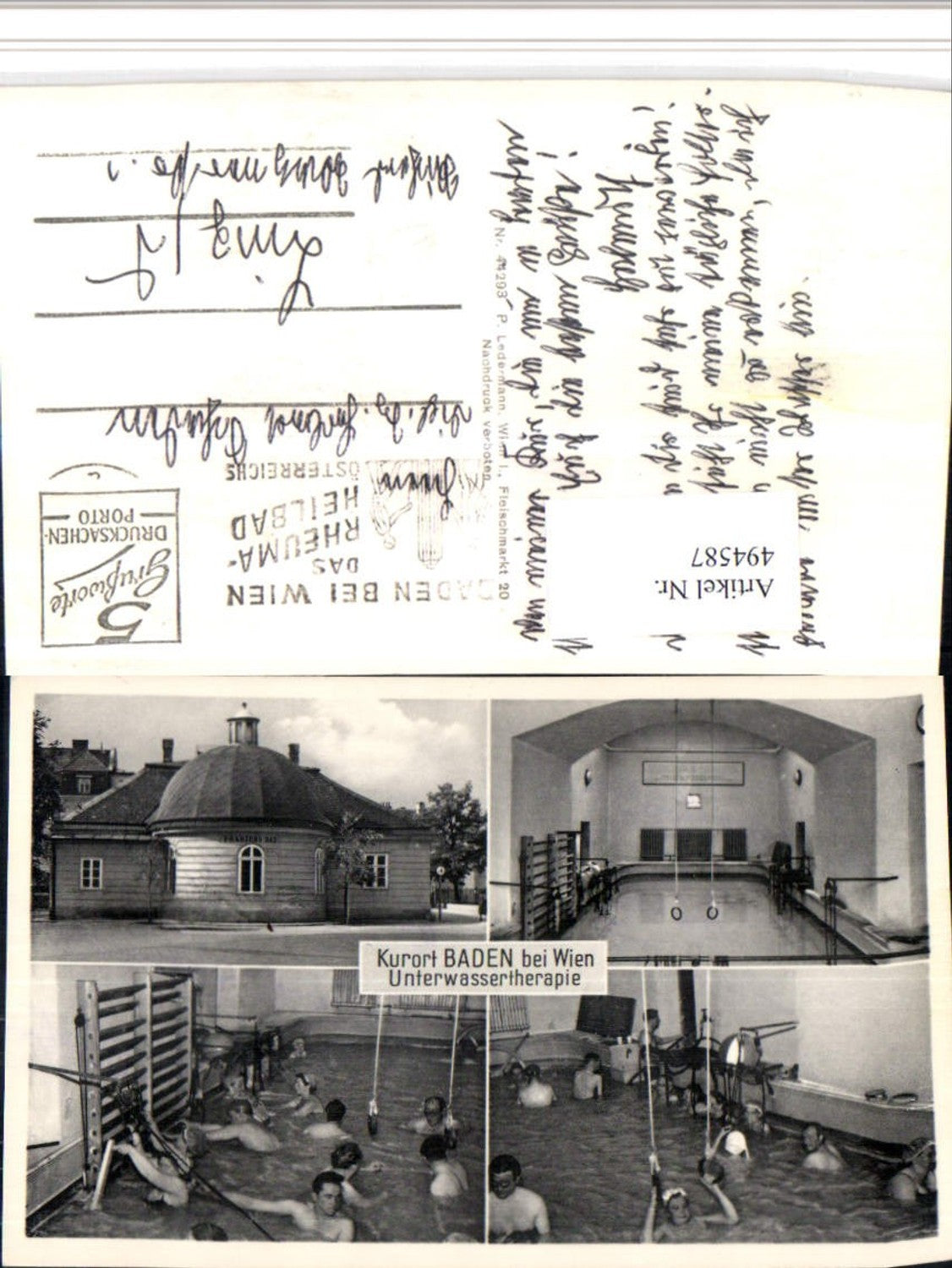 494587,Baden b. Wien Unterwassertherapie Mehrbildkarte