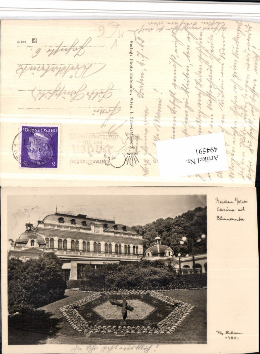 494591,Baden b. Wien Casino Blumenuhr pub Hubmann 13851