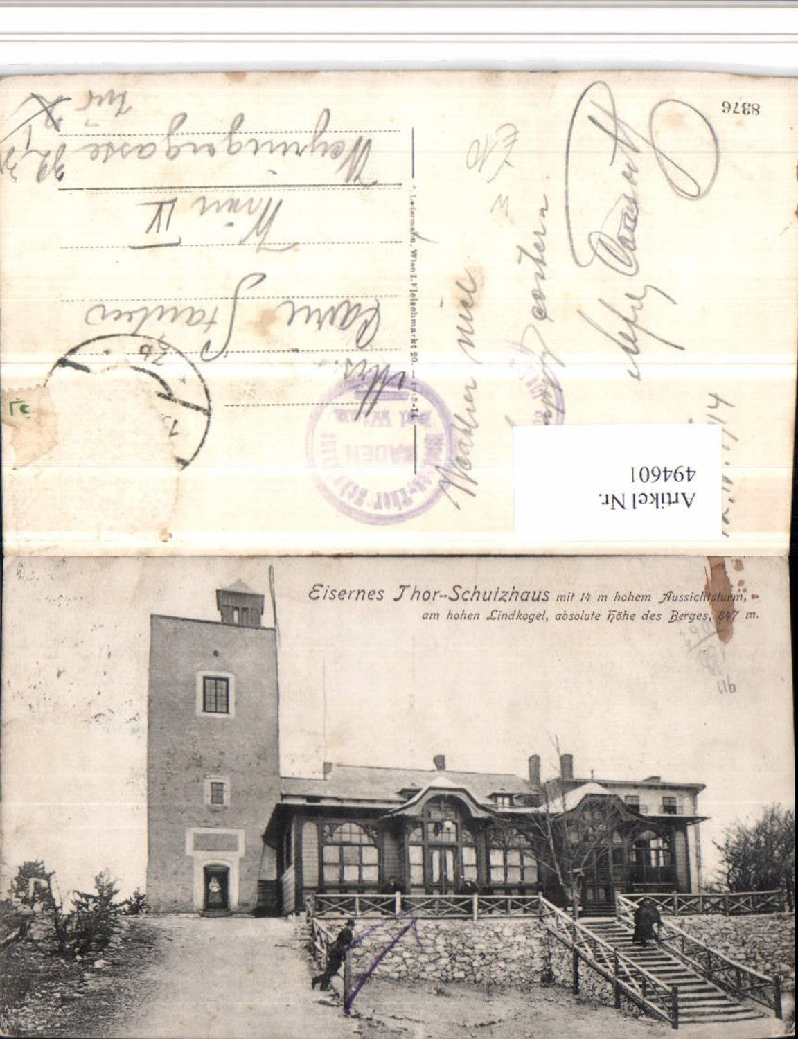 494601,Eisernes Tor-Schutzhaus am Lindkogel b. Alland Aussichtsturm